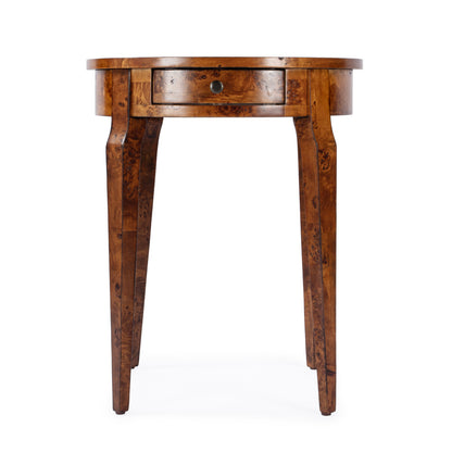 Butler Specialty Company - Heritage - Archer 20 in. W Round Wood 1 Drawer Burl Side Table, Light Brown - 341442