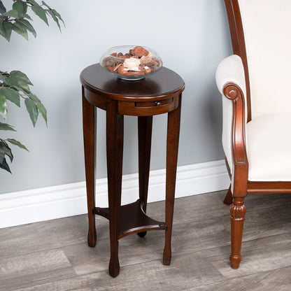 Butler Specialty Company - Arielle 12.5 in. W Oval Wood Side Table, Dark Brown - 1483108