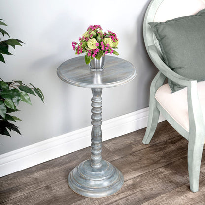 Butler Specialty Company - Artifacts - Dani 16 in. W Round Wood Pedestal Side Table, Gray - 2265290 view 7