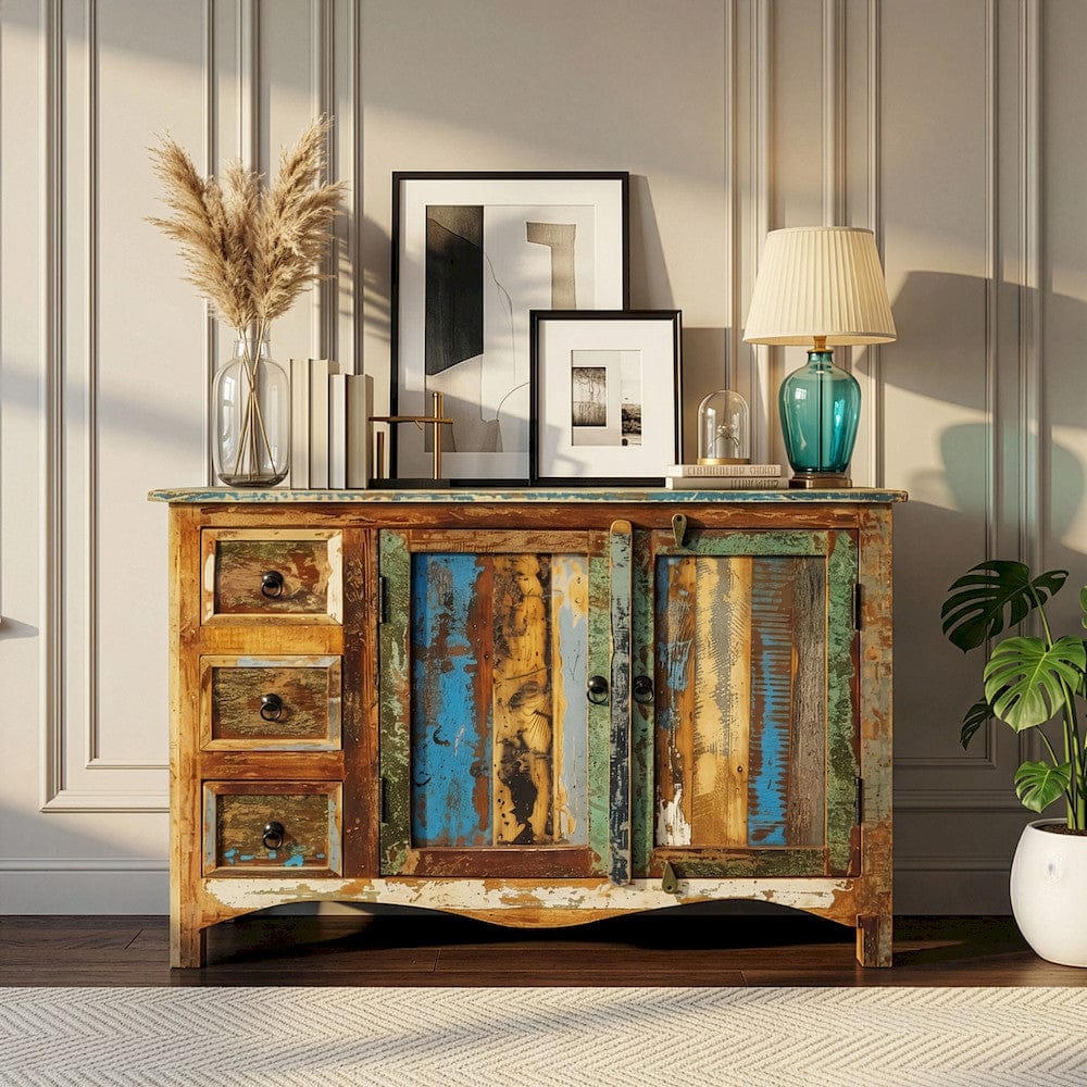 Butler Specialty Company - Artifacts - Reverb 44 in. W Rectangular Wood 3 Drawer Rustic Sideboard, Assorted - 1858290 view 5