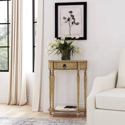 Butler Specialty Company - Ashby 22 in. W Demilune Wood 1 Drawer Console Table, Beige - 2101424
