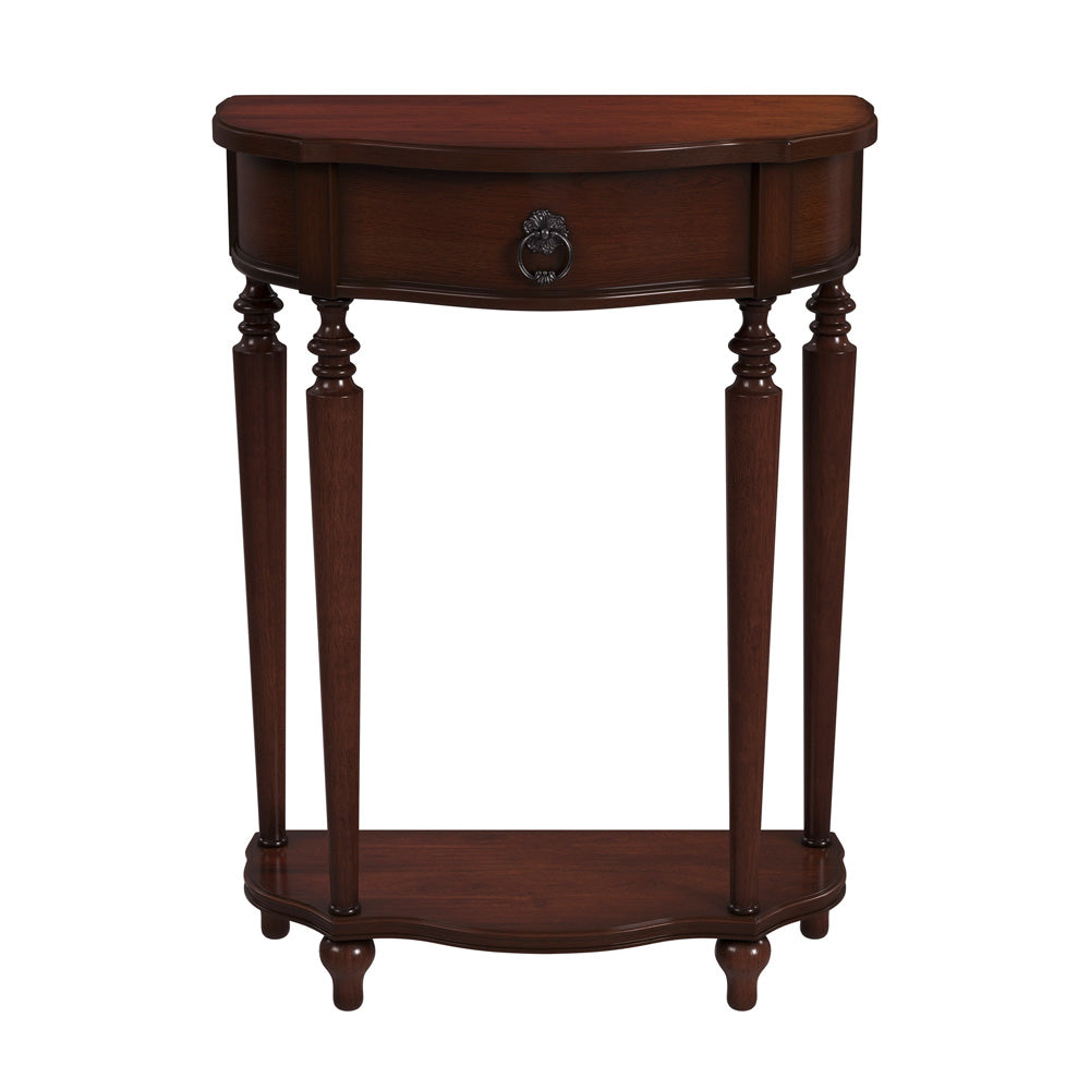 Butler Specialty Company - Ashby 22 in. W Demilune Wood 1 Drawer Console Table, Dark Brown - 2101024