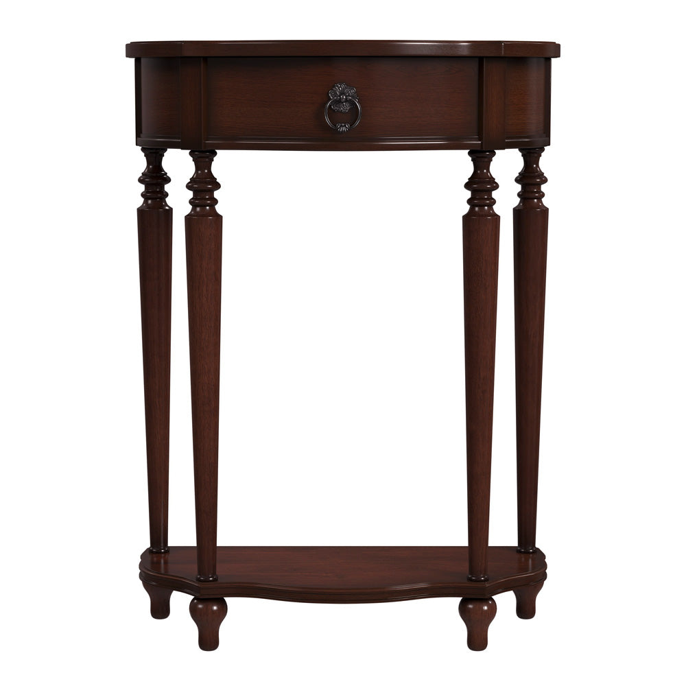 Butler Specialty Company - Ashby 22 in. W Demilune Wood 1 Drawer Console Table, Dark Brown - 2101024