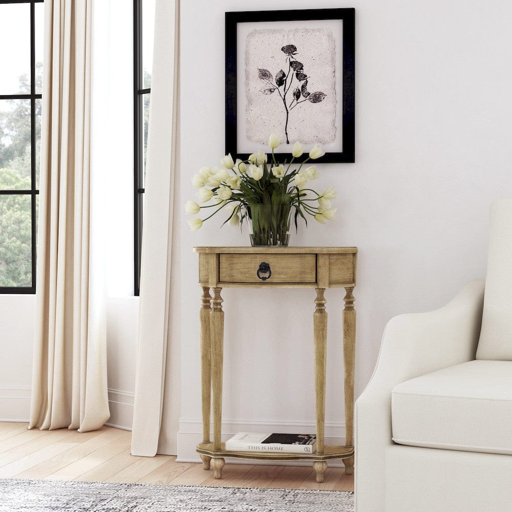 Butler Specialty Company - Ashby 22 in. W Demilune Wood 1 Drawer Console Table, Beige - 2101424 view 4