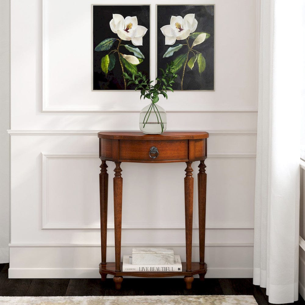 Butler Specialty Company - Ashby 22 in. W Demilune Wood 1 Drawer Console Table, Dark Brown - 2101024 view 4