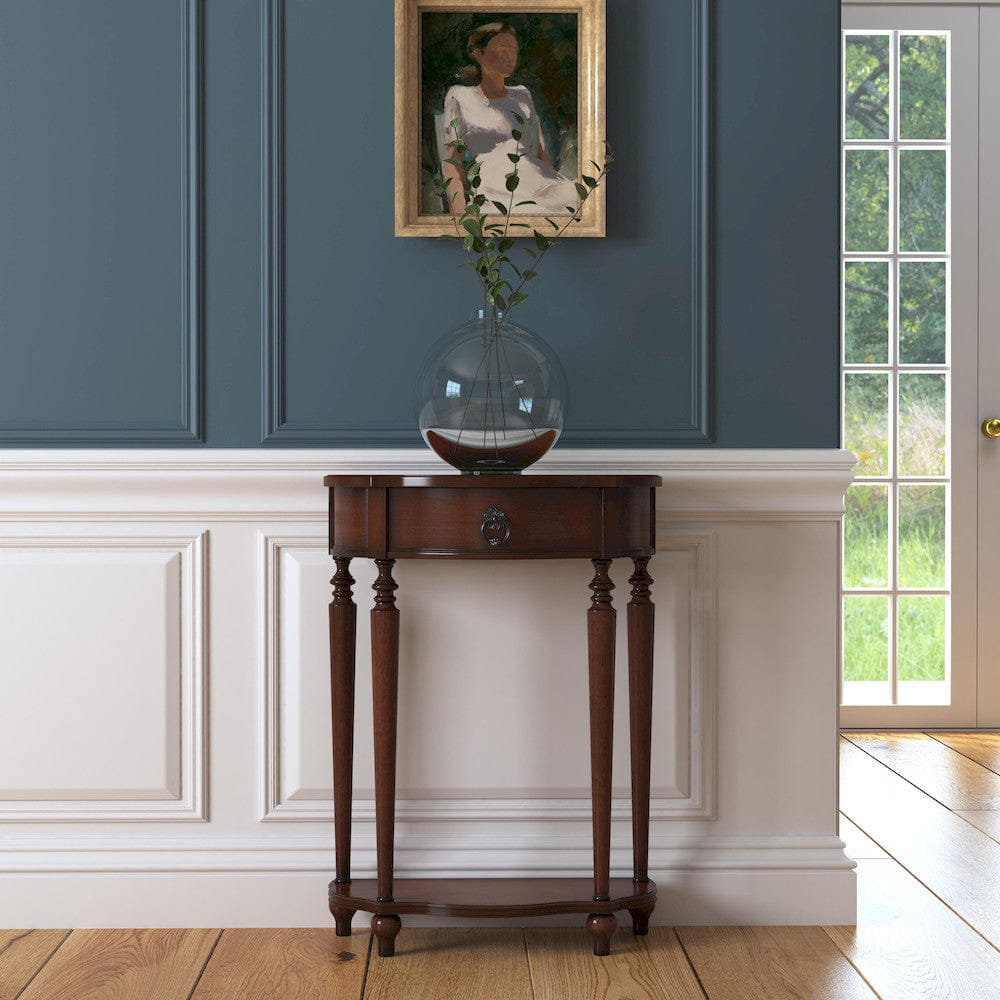 Butler Specialty Company - Ashby 22 in. W Demilune Wood 1 Drawer Console Table, Medium Brown - 2101011 view 4