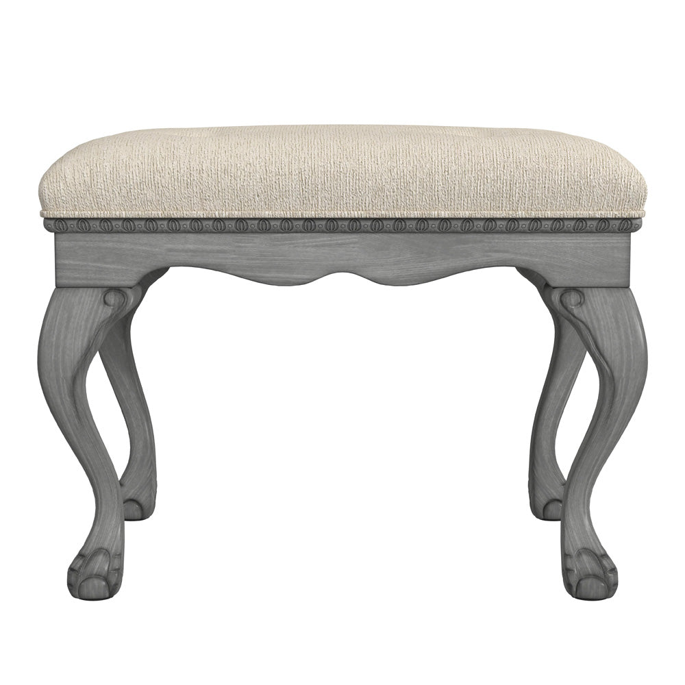 Butler Specialty Company - Ashford 25.5 in. W Rectangular Upholstered/Wood Backless Vanity Stool, Gray - 2627418_CLOSEOUT