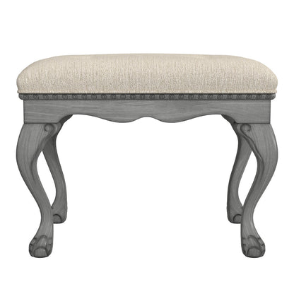 Butler Specialty Company - Ashford 25.5 in. W Rectangular Upholstered/Wood Backless Vanity Stool, Gray - 2627418_CLOSEOUT