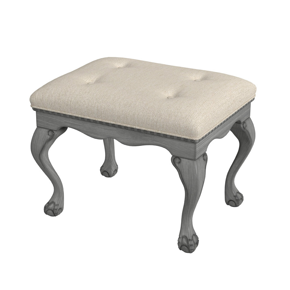 Butler Specialty Company - Ashford 25.5 in. W Rectangular Upholstered/Wood Backless Vanity Stool, Gray - 2627418_CLOSEOUT