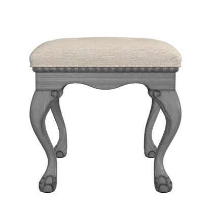 Butler Specialty Company - Ashford 25.5 in. W Rectangular Upholstered/Wood Backless Vanity Stool, Gray - 2627418_CLOSEOUT