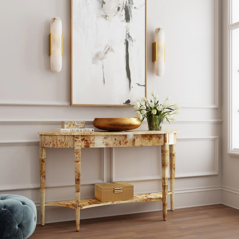 Butler Specialty Company - Astor 54 in. W Demilune Wood Console Table with Lower Shelf, Brown - 4146443