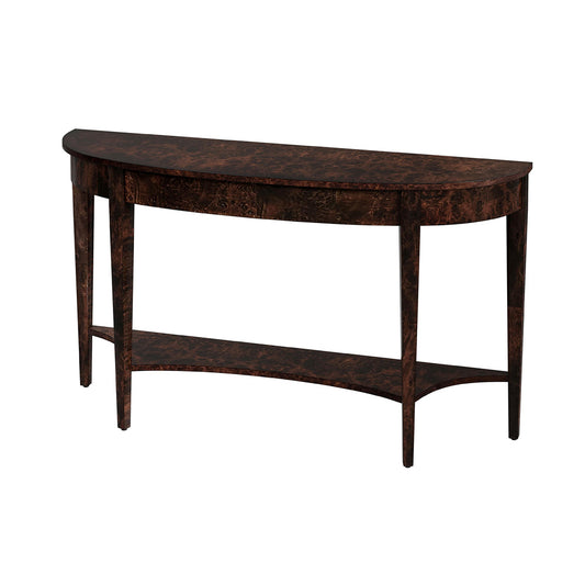 Butler Specialty Company - Astor 54 in. W Demilune Wood Console Table with Lower Shelf, Dark Brown - 4146446