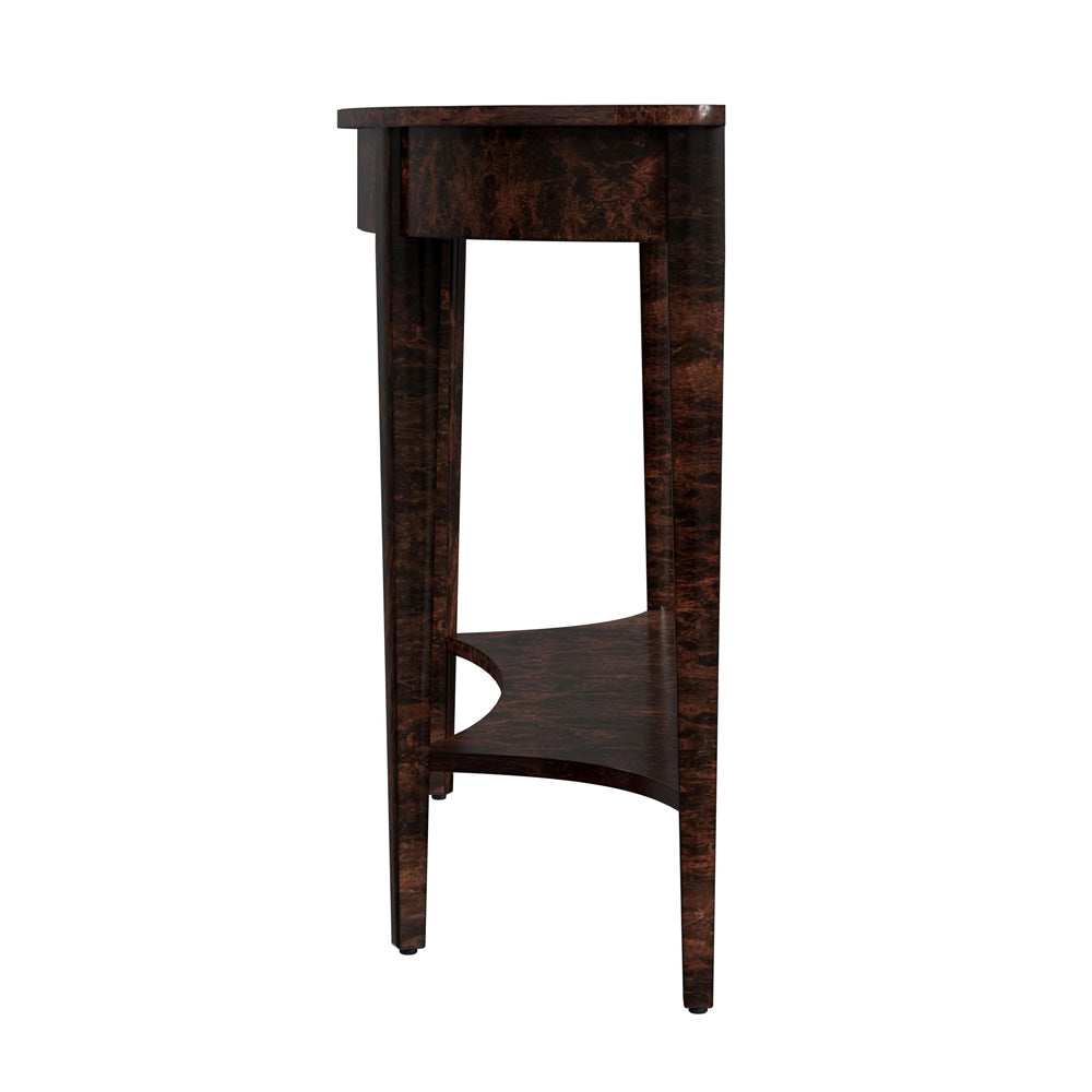 Butler Specialty Company - Astor 54 in. W Demilune Wood Console Table with Lower Shelf, Dark Brown - 4146446