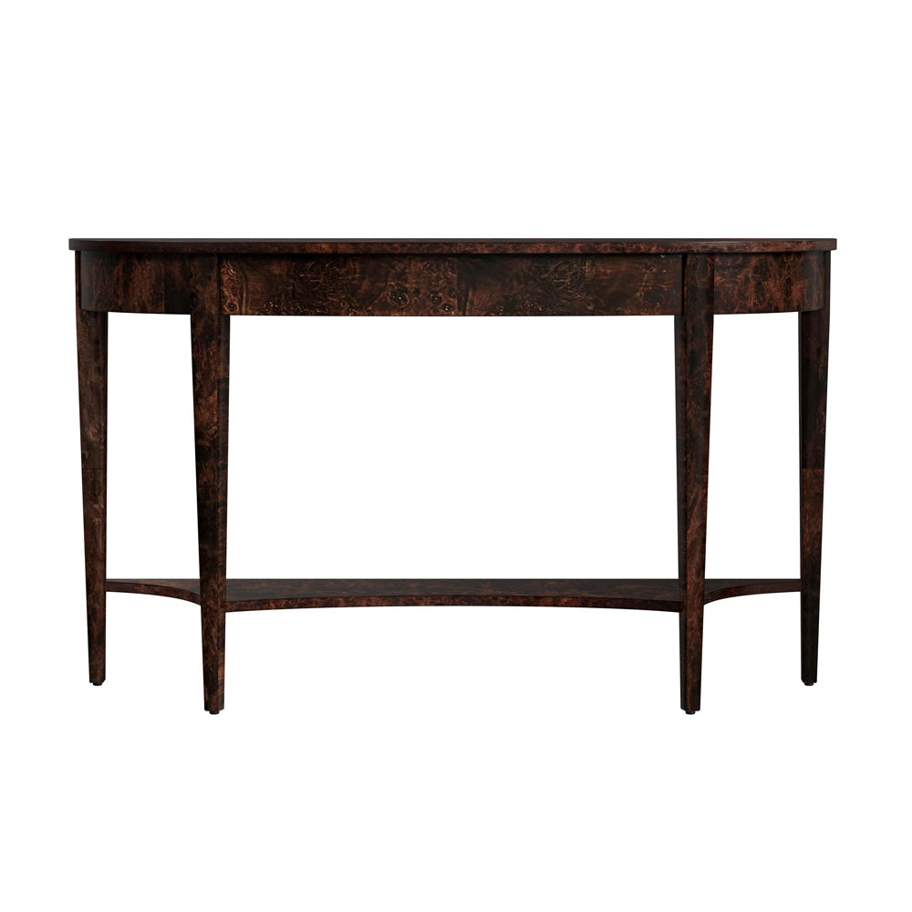 Butler Specialty Company - Astor 54 in. W Demilune Wood Console Table with Lower Shelf, Dark Brown - 4146446