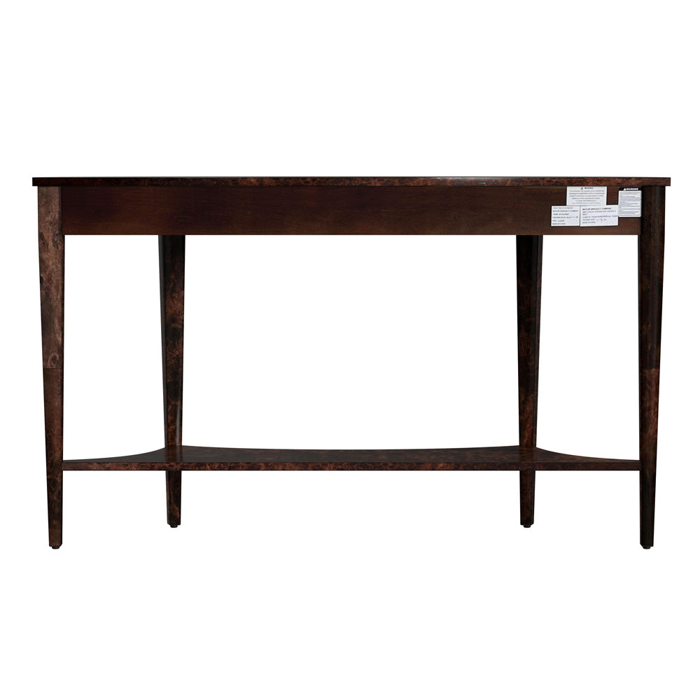 Butler Specialty Company - Astor 54 in. W Demilune Wood Console Table with Lower Shelf, Dark Brown - 4146446