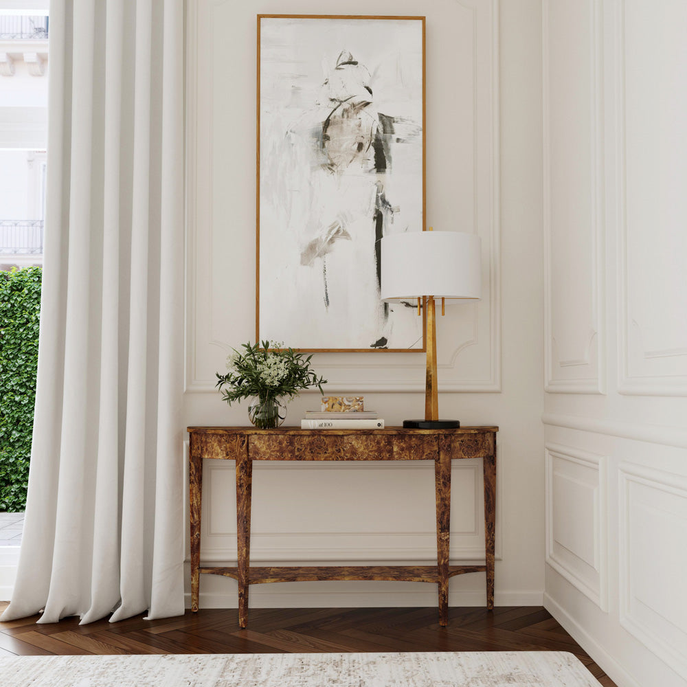 Butler Specialty Company - Astor 54 in. W Demilune Wood Console Table with Lower Shelf, Light Brown - 4146442