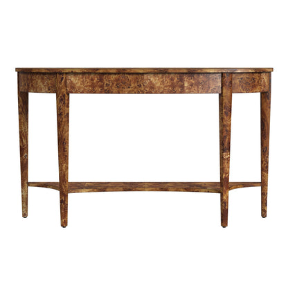 Butler Specialty Company - Astor 54 in. W Demilune Wood Console Table with Lower Shelf, Light Brown - 4146442