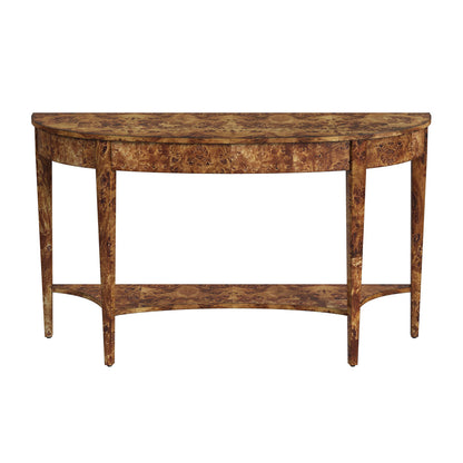 Butler Specialty Company - Astor 54 in. W Demilune Wood Console Table with Lower Shelf, Light Brown - 4146442