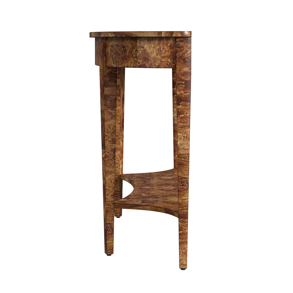 Butler Specialty Company - Astor 54 in. W Demilune Wood Console Table with Lower Shelf, Light Brown - 4146442