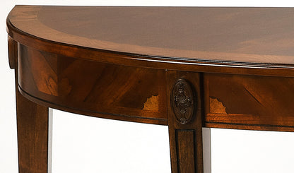 Butler Specialty Company - Astor 54 in. W Demilune Wood Console Table with Lower Shelf, Nutmeg Brown - 4146251