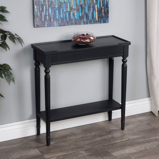 Butler Specialty Company - Aubrey 29 in. W Rectangular Wood Console Table with Lower Shelf, Black - 7036136