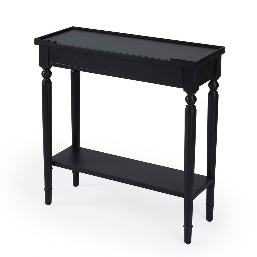 Butler Specialty Company - Aubrey 29 in. W Rectangular Wood Console Table with Lower Shelf, Black - 7036136