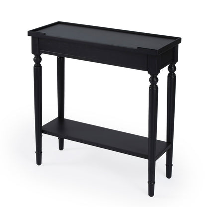 Butler Specialty Company - Aubrey 29 in. W Rectangular Wood Console Table with Lower Shelf, Black - 7036136