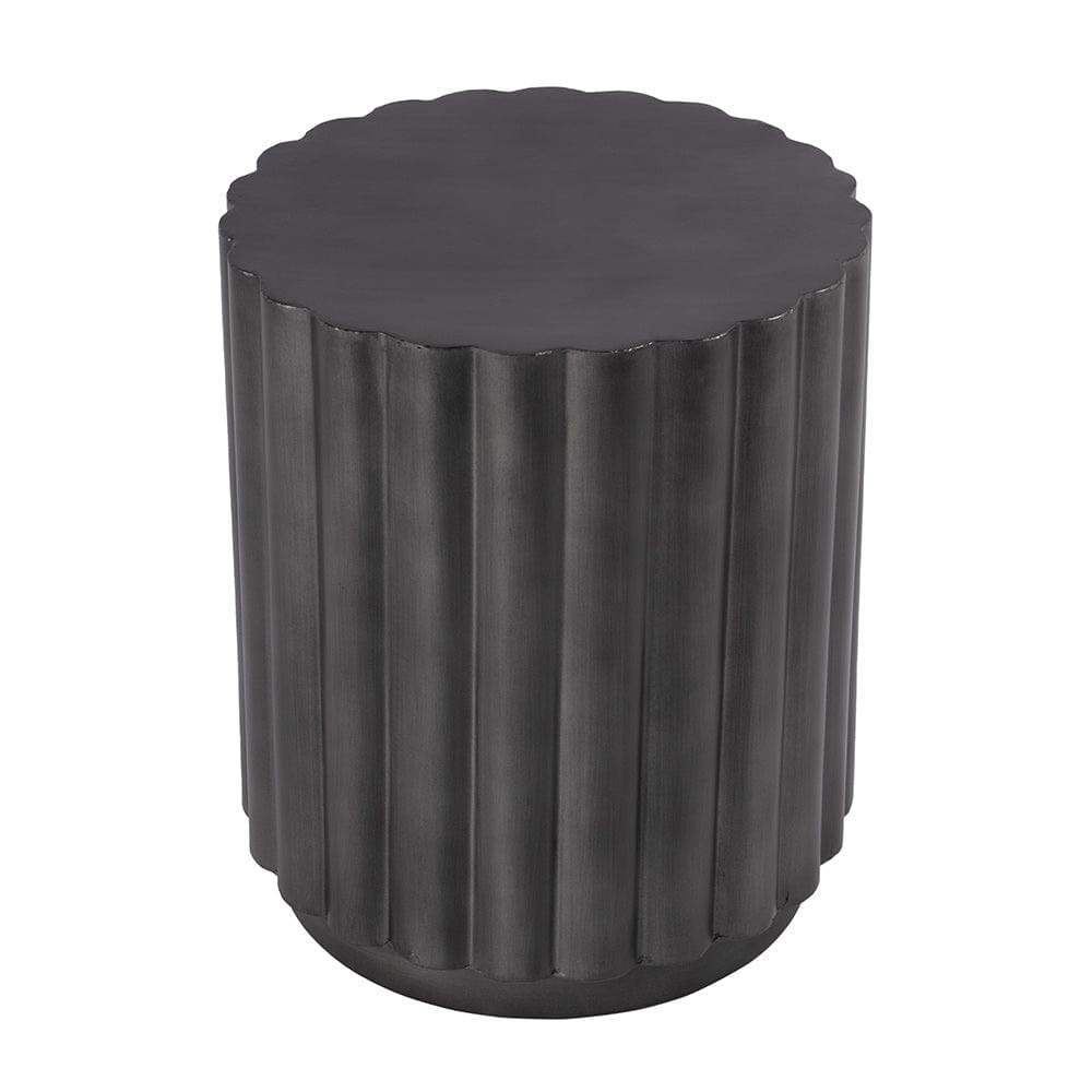Butler Specialty Company - Ava 15 in. W Round Iron Fluted Side Table, Gray - 5872330 View 1