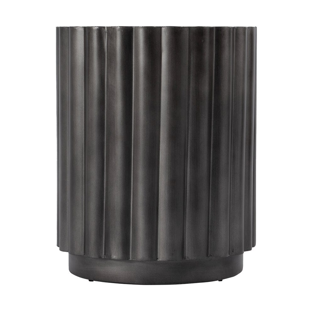 Butler Specialty Company - Ava 15 in. W Round Iron Fluted Side Table, Gray - 5872330 View 2