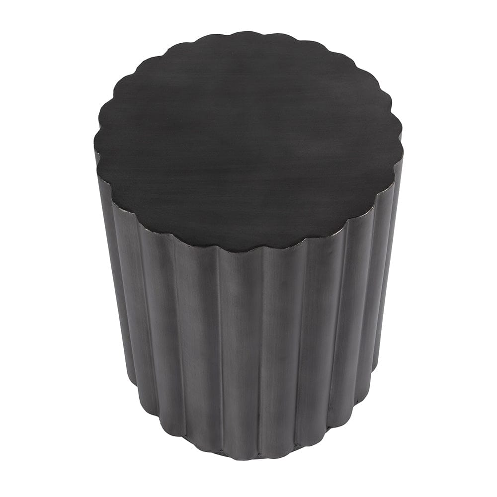 Butler Specialty Company - Ava 15 in. W Round Iron Fluted Side Table, Gray - 5872330 View 3