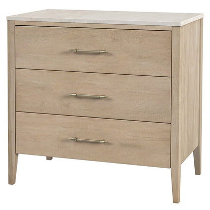 Butler Specialty Company - Averly 32.75 in. W Rectangular Marble and Wood 3 Drawer Chest, Light Brown - 6293455 view 1