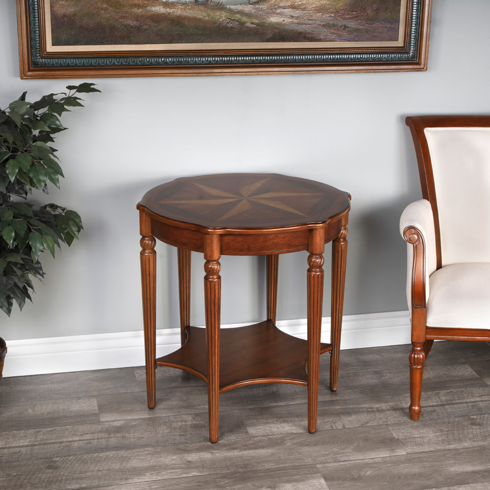 Butler Specialty Company - Bainbridge 28 in. W Round Wood Side Table, Medium Brown - 557101