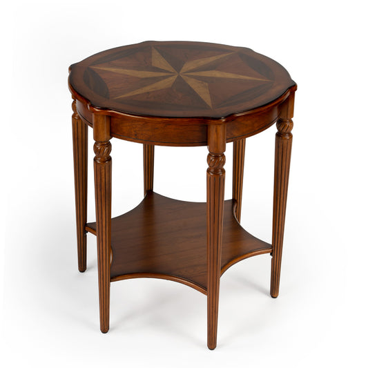 Butler Specialty Company - Bainbridge 28 in. W Round Wood Side Table, Medium Brown - 557101