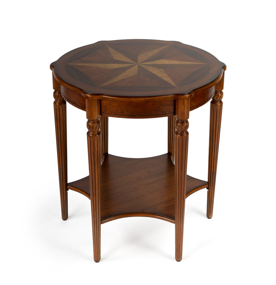Butler Specialty Company - Bainbridge 28 in. W Round Wood Side Table, Medium Brown - 557101