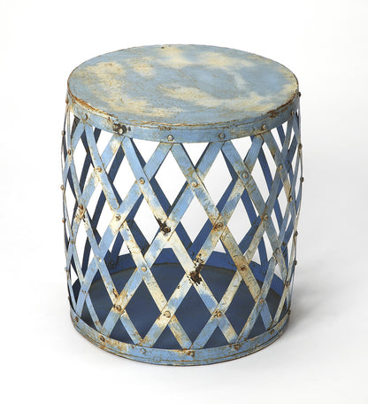 Butler Specialty Company - Artifacts - Bangor 15 in. Round Metal Bunching Side Table, Blue - 2865290