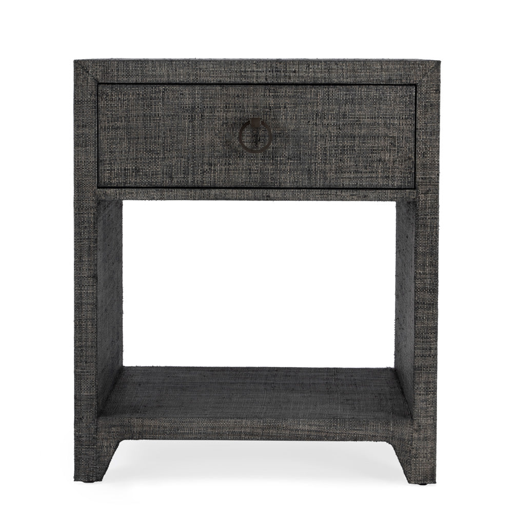 Butler Specialty Company - Bar Harbor - Bar Harbor 24 in. W Rectangular Raffia 1 Drawer Nightstand, Charcoal - 5669420