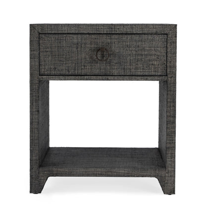 Butler Specialty Company - Bar Harbor - Bar Harbor 24 in. W Rectangular Raffia 1 Drawer Nightstand, Charcoal - 5669420