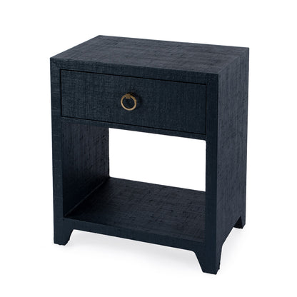 Butler Specialty Company - Bar Harbor - Bar Harbor 24 in. W Rectangular Raffia 1 Drawer Nightstand, Navy Blue - 5669410
