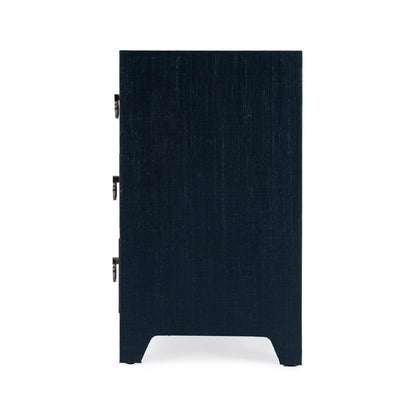 Butler Specialty Company - Bar Harbor - Bar Harbor 25 in. W Rectangular Raffia 3 Drawer Nightstand, Navy Blue - 5667410
