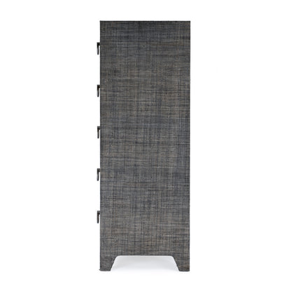 Butler Specialty Company - Bar Harbor - Bar Harbor 32 in. W Rectangular Raffia 5 Drawer Dresser, Gray - 5707420_CLOSEOUT
