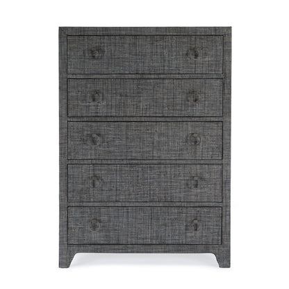 Butler Specialty Company - Bar Harbor - Bar Harbor 32 in. W Rectangular Raffia 5 Drawer Dresser, Gray - 5707420_CLOSEOUT