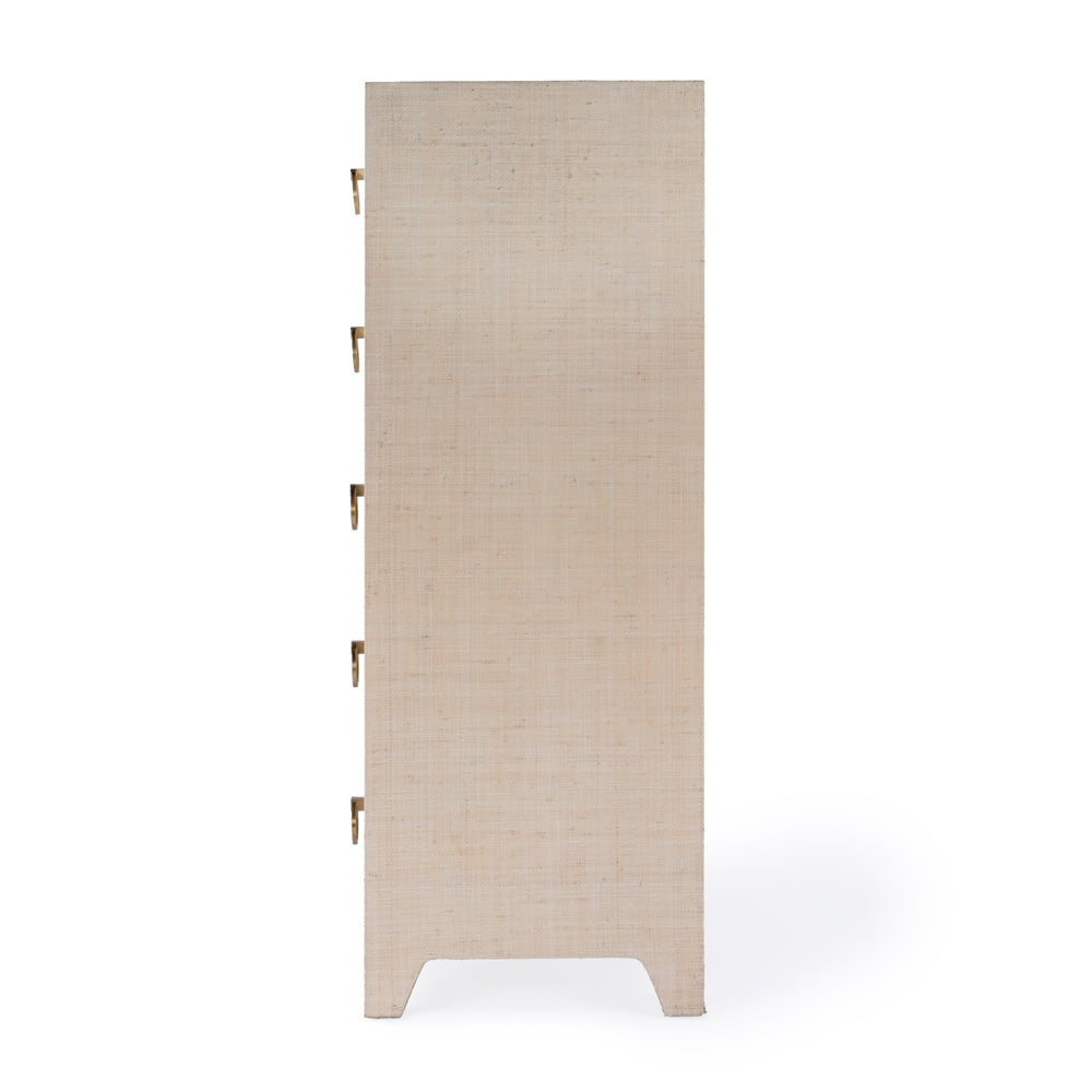 Butler Specialty Company - Bar Harbor - Bar Harbor 32 in. W Rectangular Raffia 5 Drawer Dresser, Natural - 5707362