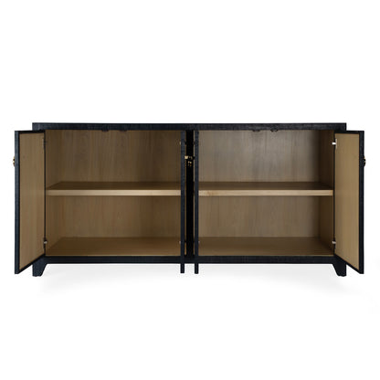 Butler Specialty Company - Bar Harbor - Bar Harbor 70 in. W Rectangular Raffia 4 Door Sideboard, Navy Blue - 5668410