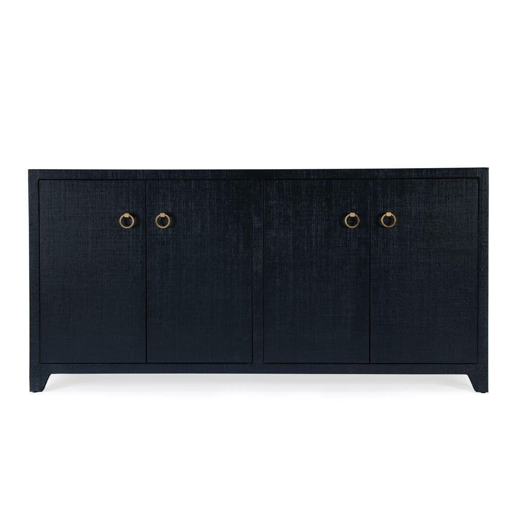 Butler Specialty Company - Bar Harbor - Bar Harbor 70 in. W Rectangular Raffia 4 Door Sideboard, Navy Blue - 5668410