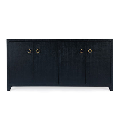 Butler Specialty Company - Bar Harbor - Bar Harbor 70 in. W Rectangular Raffia 4 Door Sideboard, Navy Blue - 5668410