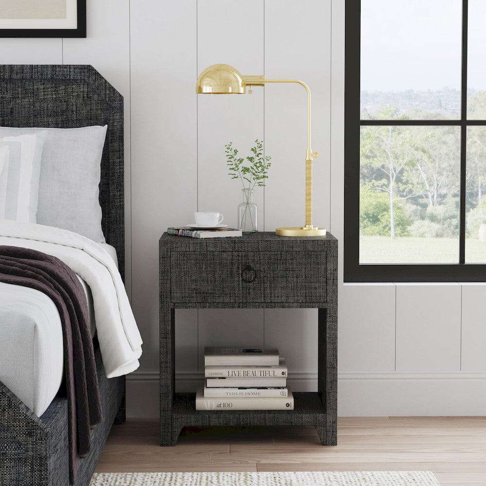 Butler Specialty Company - Bar Harbor - Bar Harbor 24 in. W Rectangular Raffia 1 Drawer Nightstand, Charcoal - 5669420 view 6