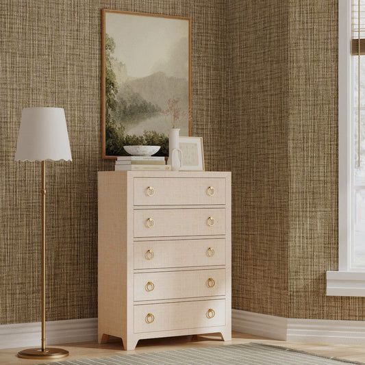 Butler Specialty Company - Bar Harbor - Bar Harbor 32 in. W Rectangular Raffia 5 Drawer Dresser, Natural - 5707362 view 1
