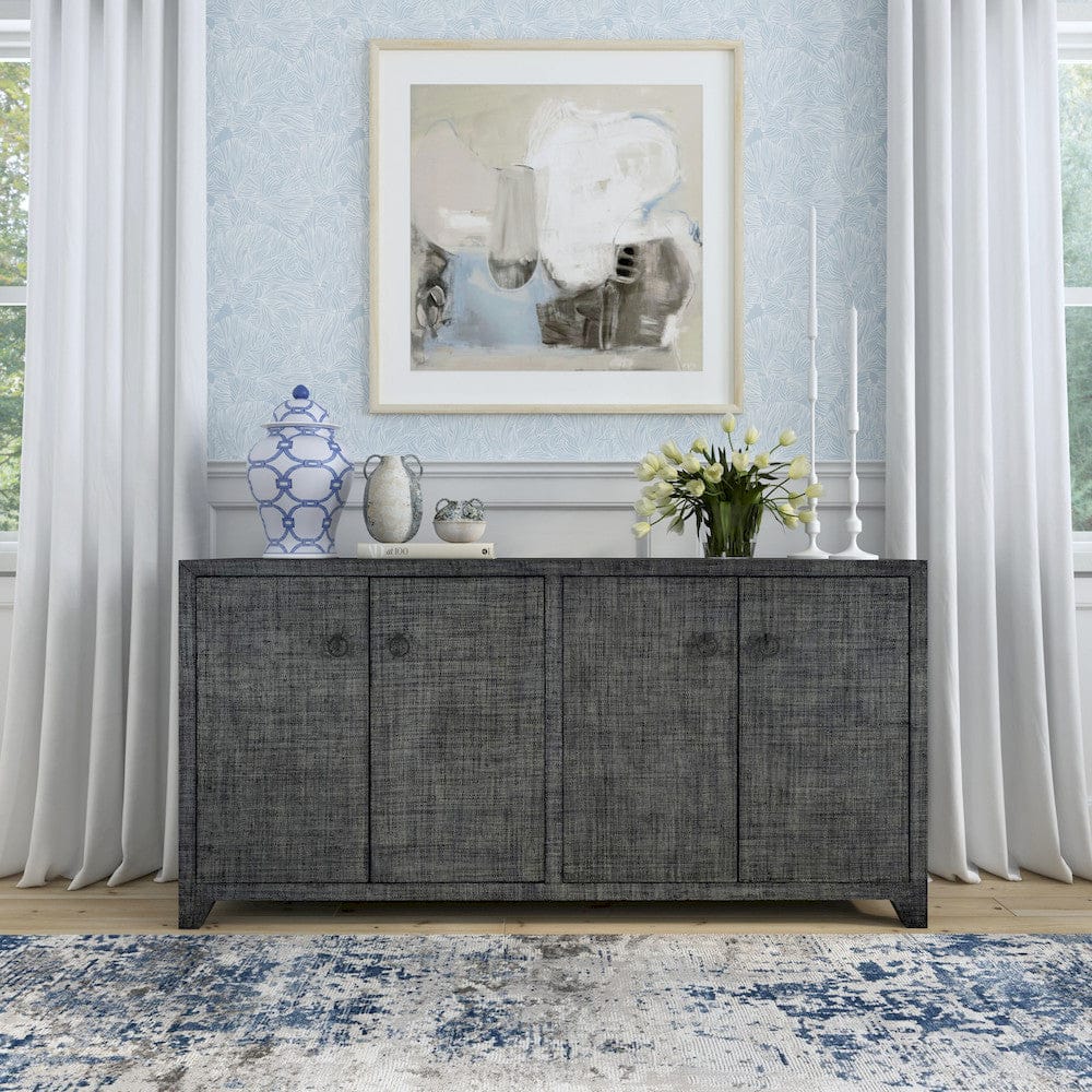 Butler Specialty Company - Bar Harbor - Bar Harbor 70 in. W Rectangular Raffia 4 Door Sideboard, Charcoal - 5668420 view 1