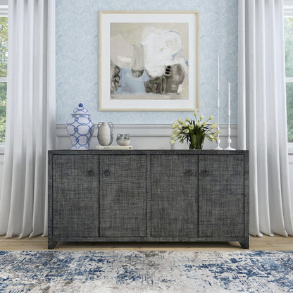 Butler Specialty Company - Bar Harbor - Bar Harbor 70 in. W Rectangular Raffia 4 Door Sideboard, Charcoal - 5668420 view 1