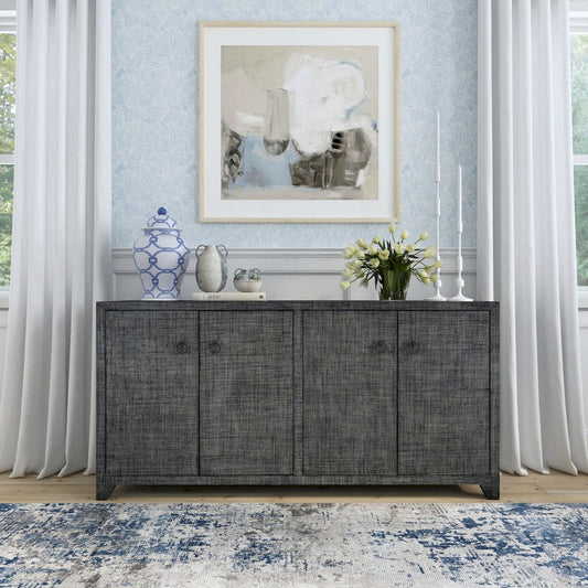 Butler Specialty Company - Bar Harbor - Bar Harbor 70 in. W Rectangular Raffia 4 Door Sideboard, Charcoal - 5668420 view 1